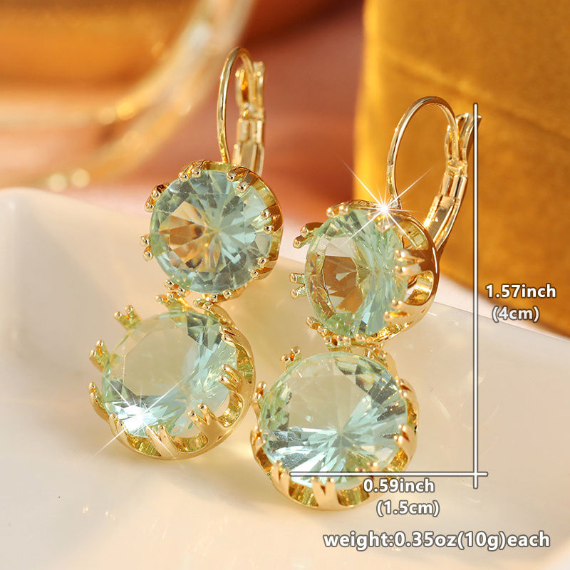 Women's Light Mint Green Ear Hook Claw Set with Zirconia